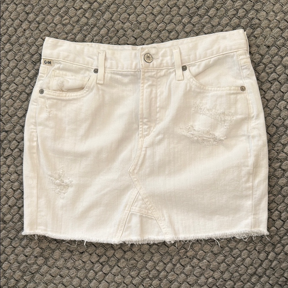 Citizens of Humanity White Mini Jean Skirt Womens